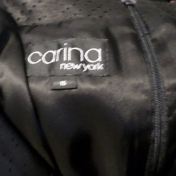 Carina New York Black Perforated Suede Midi Skirt Sz 16 - Picture 5 of 5